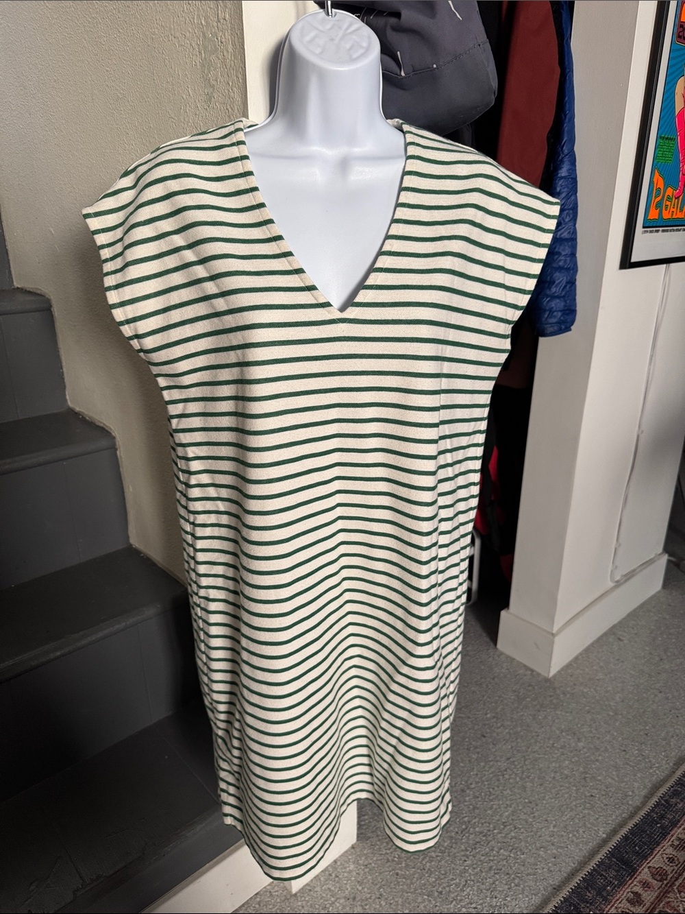 J. Crew green and white XS dress